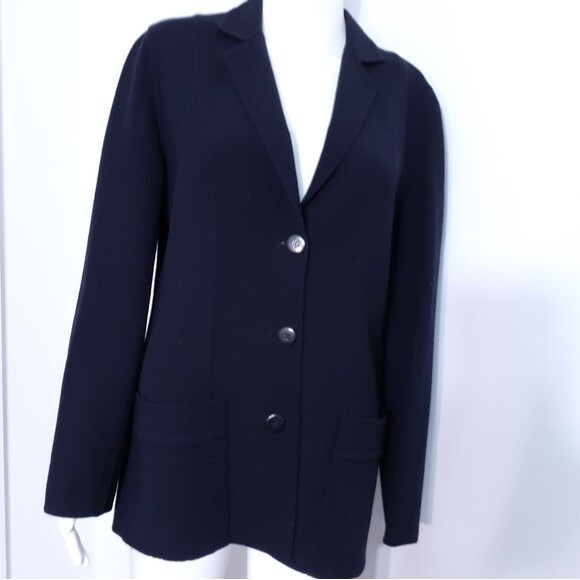 Linda Allard Ellen Tracy blazer Black wool jacket 8 8p career top m luxury - Picture 1 of 7